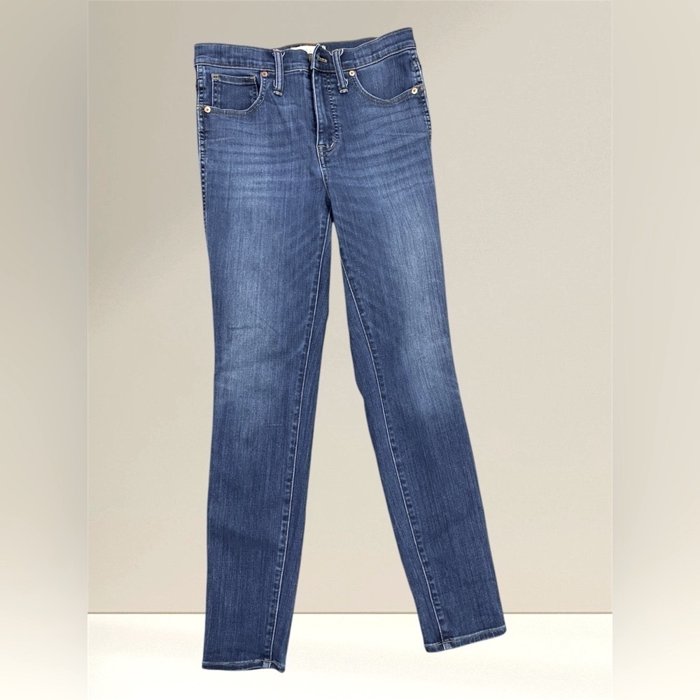 Madewell 10” High Rise Skinny Jeans Size 27 Medium Wash Faded Stretch Denim - Picture 2 of 11